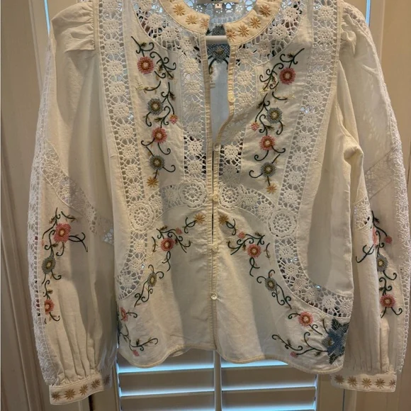 SEA Vesna Embroidered Blouse sz Small - Picture 5 of 6